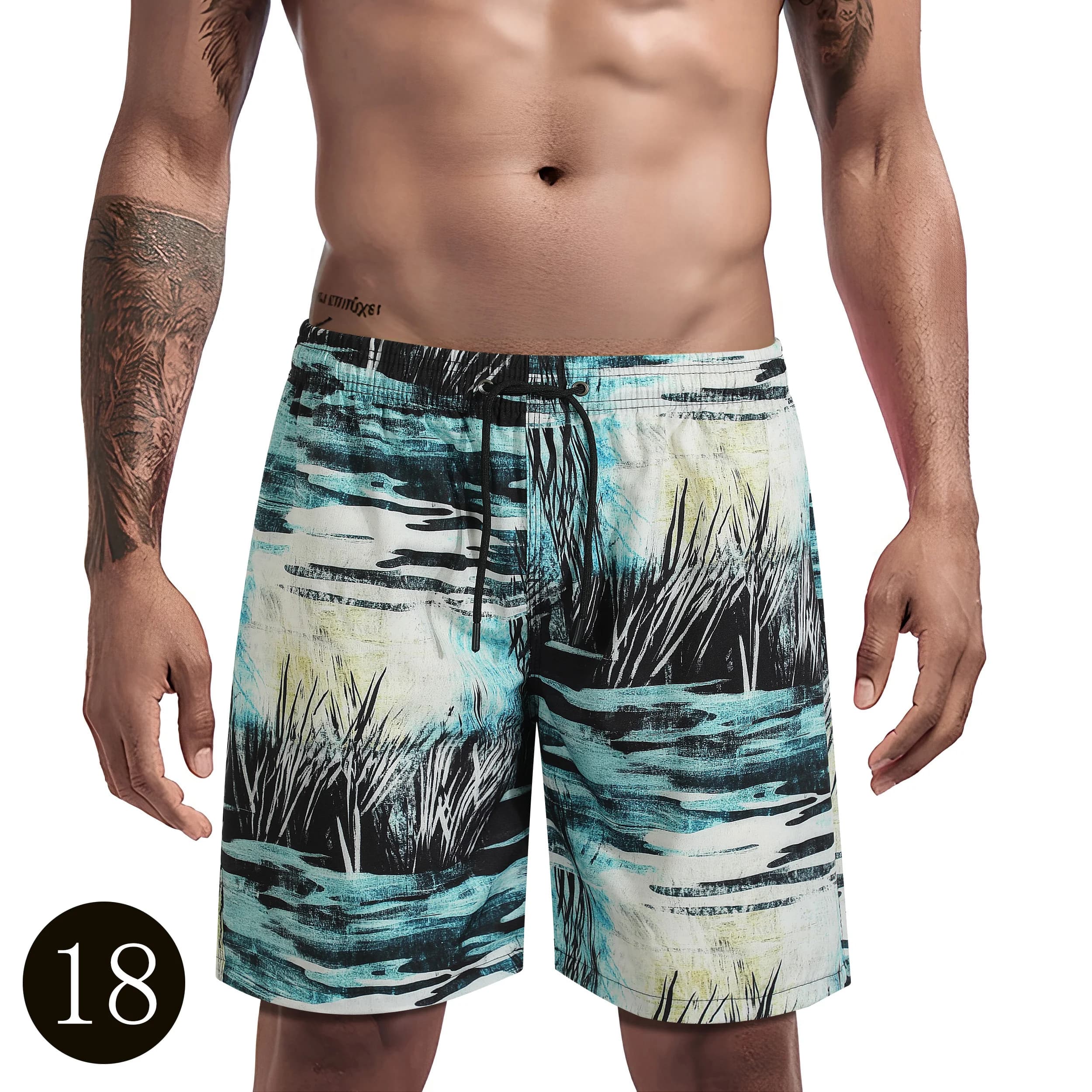 2025 Men's Coconut Tree Hawaiian Swimsuit Beach Shorts Surfboard Shorts Sportswear Men's Quick Dry Surf Shorts Summer Swim Trunk
