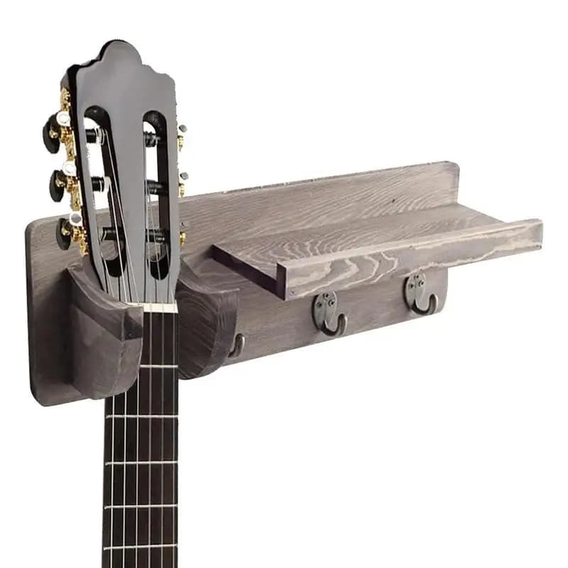 Supporto per chitarra supporto per chitarra staffa per chitarra a parete appendiabiti in legno gancio per chitarra con supporto per plettro e 3 ganci decorazione da parete