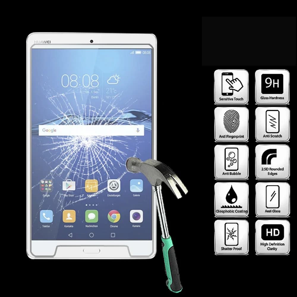 Per Huawei MediaPad M3 Tablet da 8,4 pollici Proteggi schermo in vetro temperato ultra trasparente Pellicola protettiva antiattrito