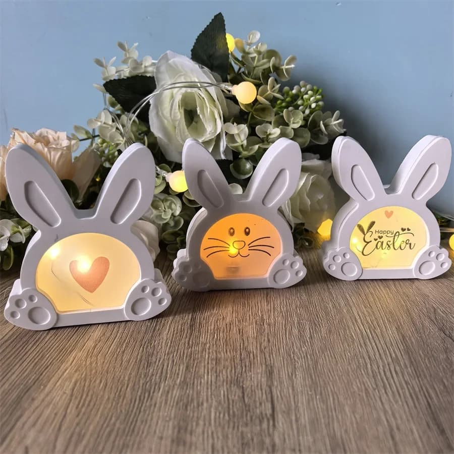 Stampo in Silicone a Forma di Coniglio per Scatola Portaoggetti, Stampo Fai-da-Te per Lampada Decorativa Pasquale in Gesso, Cemento e Resina
