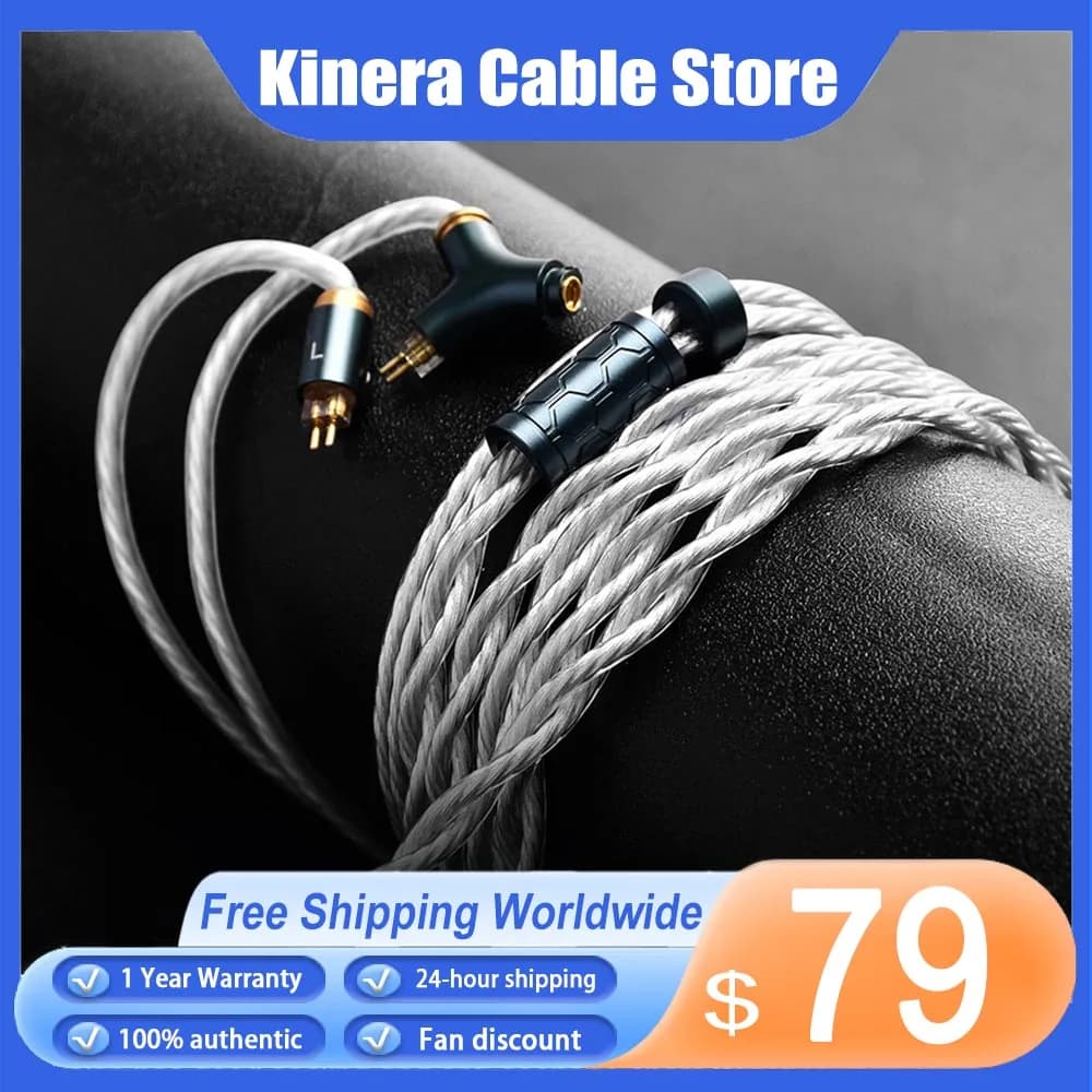 Kinera Gramr Pro 3.5mm 4.4mm Spina 0.78 2pin/MMCX IEMs Earphone cable with detachable headphone microphone Esports