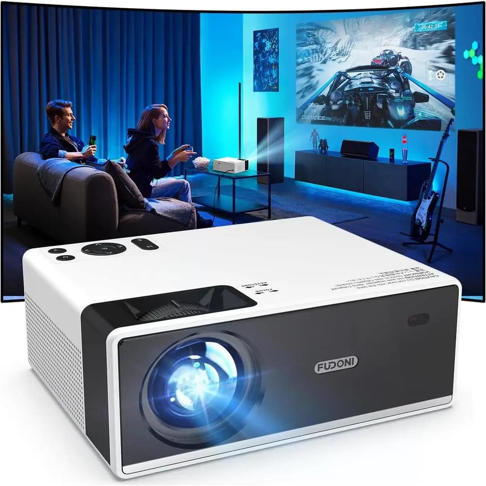 Proiettore Home Theater Compatibile 4K 1080P, 300 ANSI Lumen, Display Max 300, Supporta HDMI/USB/VGA/Laptop/TV Stick