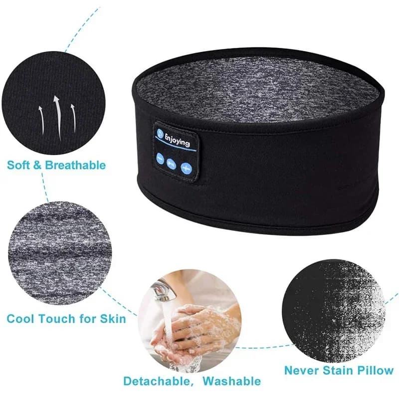 Cuffie Bluetooth per Dormire con Maschera per Occhi, Fascia Elastica Morbida e Confortevole, Auricolari Wireless per Musica