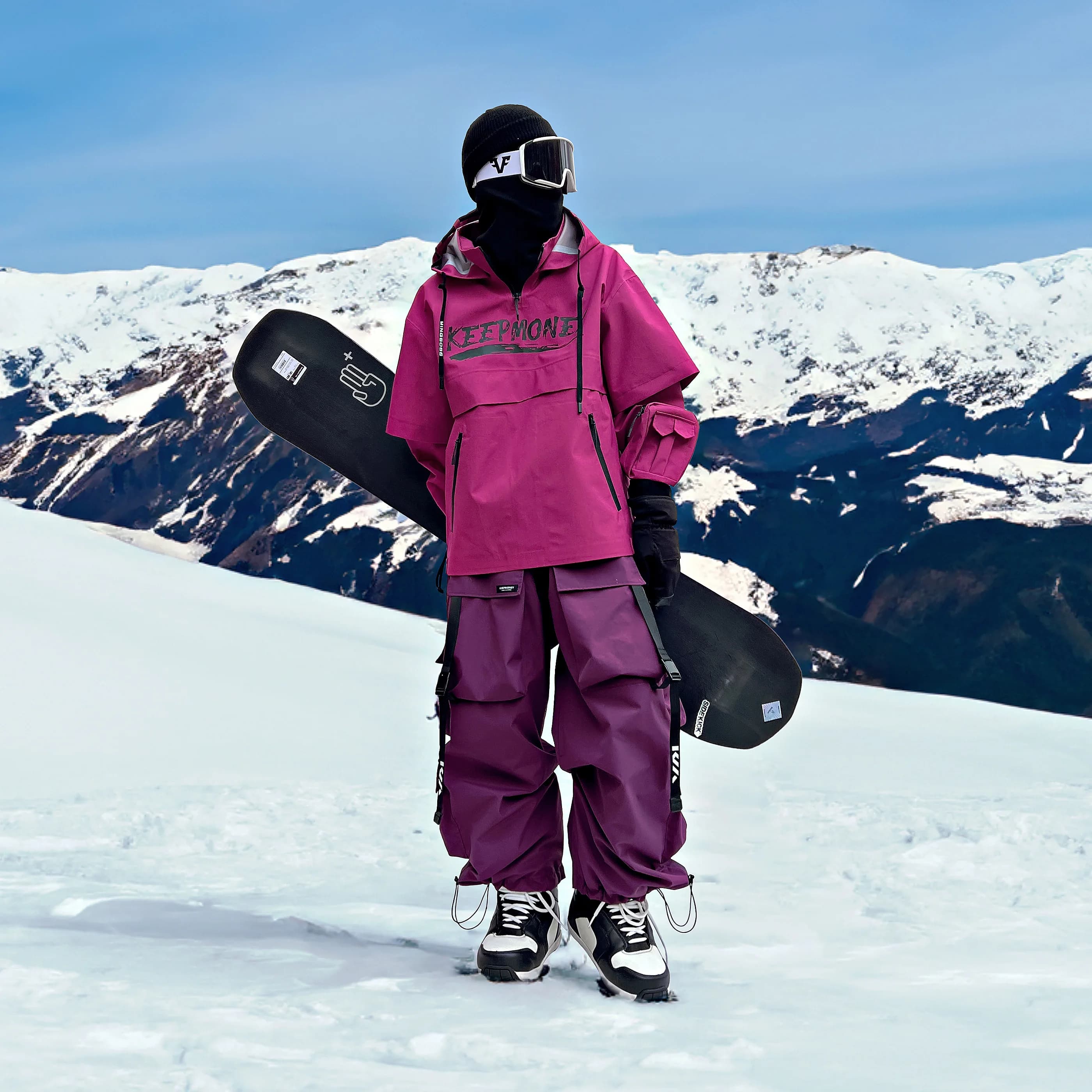 KEEPMONEY Set tuta da sci per uomo e donna Giacca e pantaloni Tuta da snowboard multicolore spessa invernale calda e impermeabile
