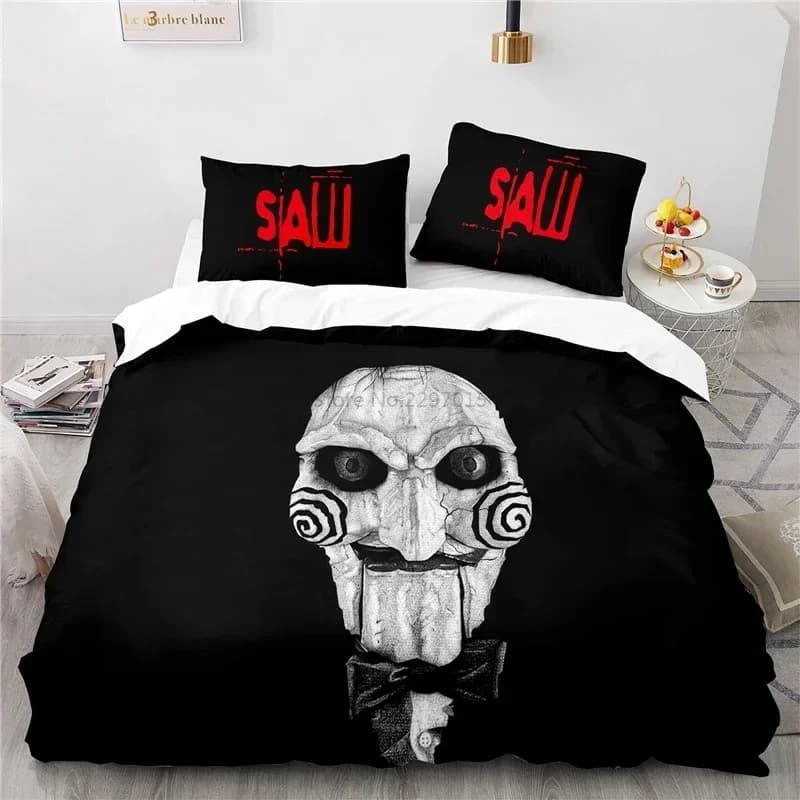 Horror Saw Movie Set biancheria da letto Copripiumino 3D Federa Trapunte Biancheria da letto Queen King Size Trasporto di goccia Copripiumino Set letto