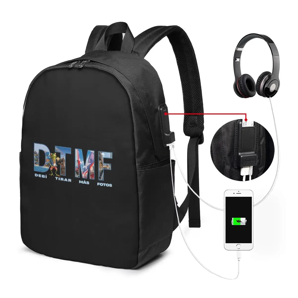 Borsa da viaggio per notebook DTMF Debi Tirar Mas Fotos di Bad Bunny, zaino per computer, borsa per studenti universitari, borsa per laptop