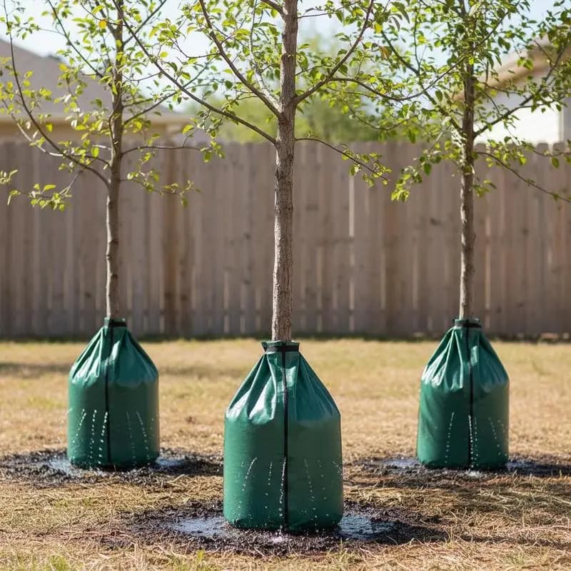 Spedizione Gratuita - Anello di Idratazione da 20 Galloni, Confezione da 3, per Vivaio, Frutteto, Giardino, Saturazione Profonda delle Radici, Rilascio Lento, Chiusura con Cerniera, Riutilizzabile, in Polietilene