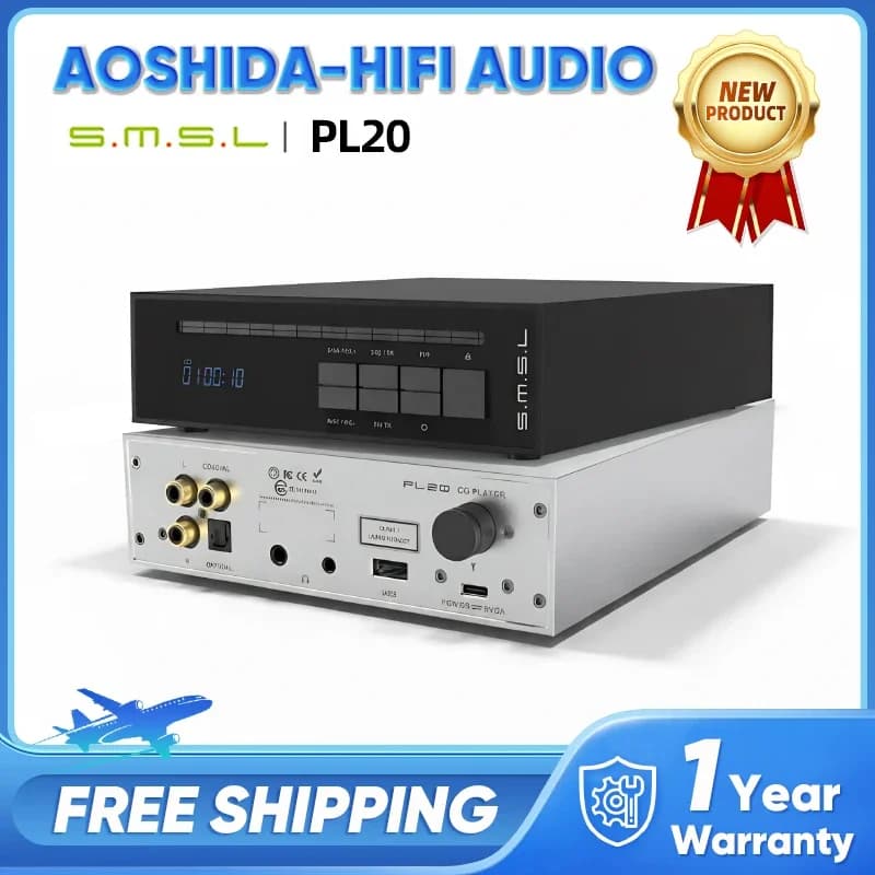 SMSL PL20 Lettore CD audio ad alta risoluzione portatile CS43131 * 2 Supporto ottico coassiale 32ohm 3,5 4,4 mm Uscita cuffie con telecomando