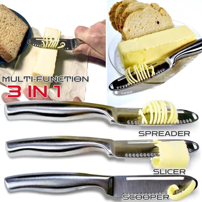 3 in1 butter spreader knife spreader cheese knife bigodin grater butter knife multifunctional butter knife for cheese jam jelly tools