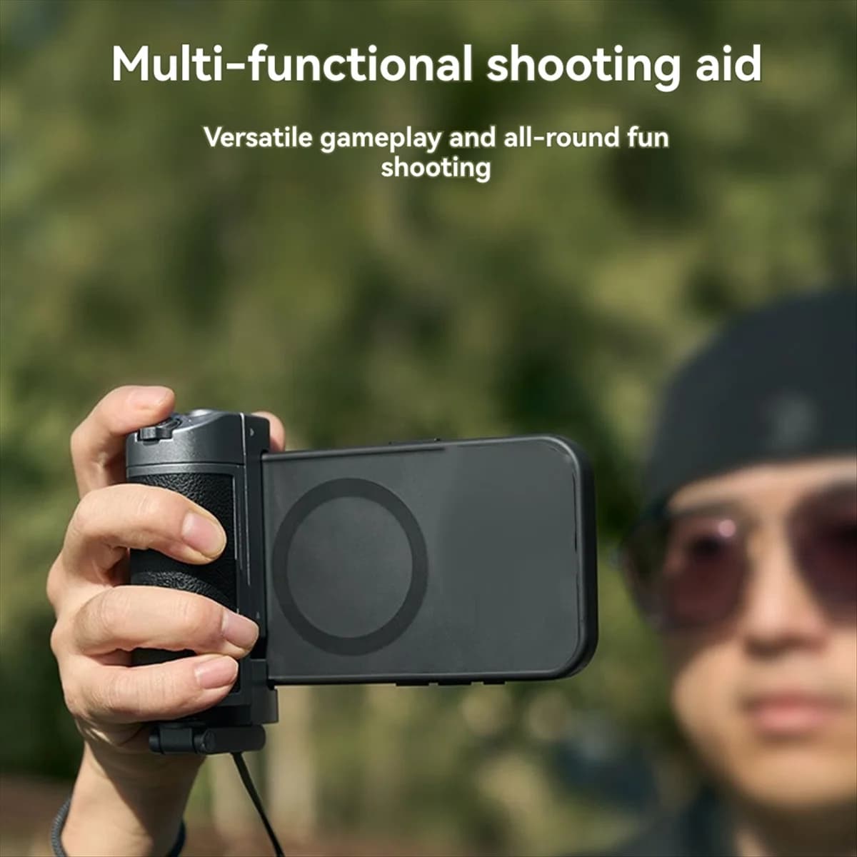 Impugnatura per selfie versatile Impugnatura per fotocamera del telefono Bastone per selfie allungabile integrato con scarpa fredda con otturatore remoto staccabile