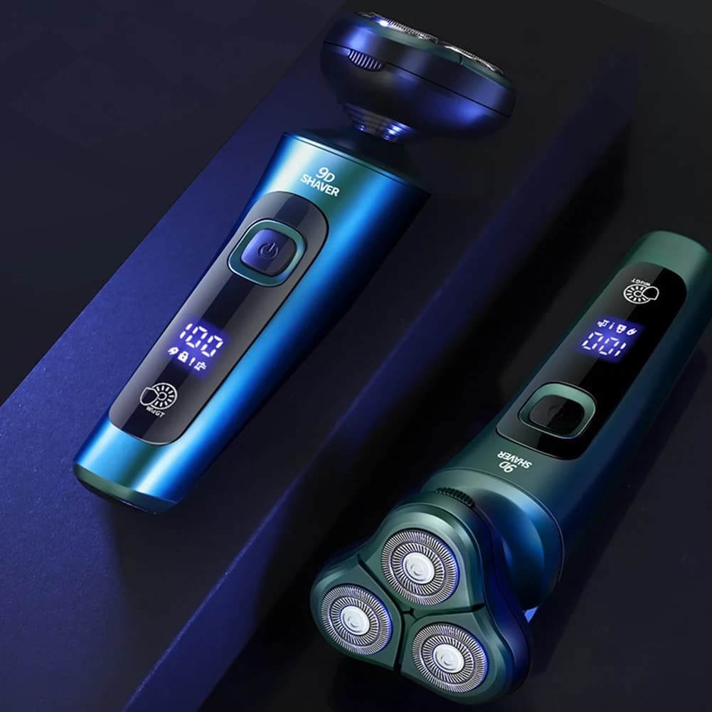 Electric Travel Razor for Man with Digital Display, Wireless Loading Razor, Trimmer for Face and Barba, Portable Razor