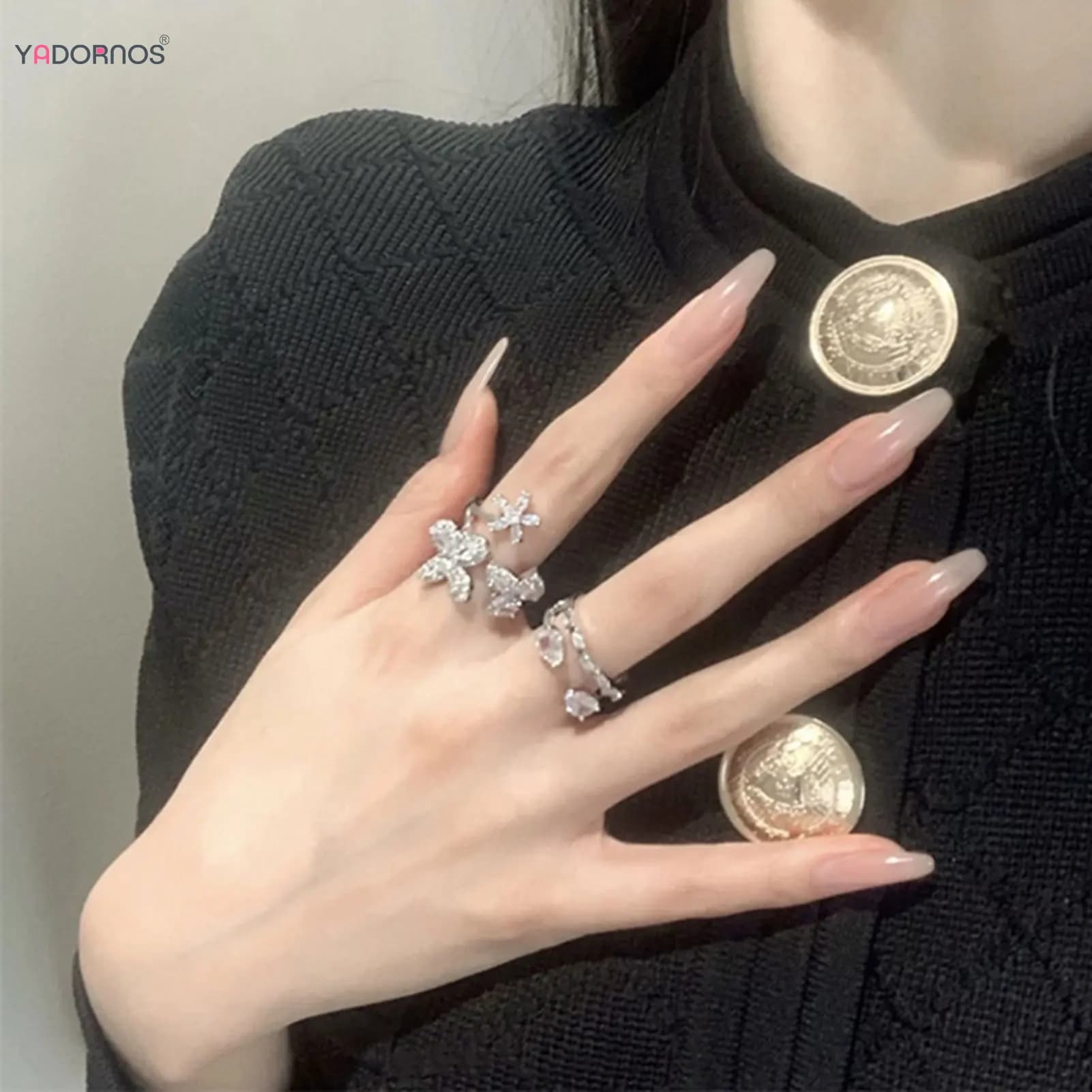 Unghie finte per balletto lungo di colore nudo Ciondoli semplici Manicure Stampa bianca sulle unghie Punte per unghie finte riutilizzabili per ballerina Bara 24 pezzi