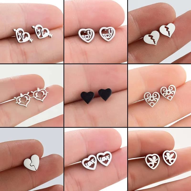 Romantico acciaio inossidabile creativo cuore orecchino battito cardiaco stetoscopio gioielli ragazze orecchini di San Valentino regali accessori