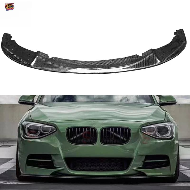 Suitable for BMW 1 Series F20, 2012-2014 carbon fiber 3D front lip, hatchback front spoiler, chin diffuser modification