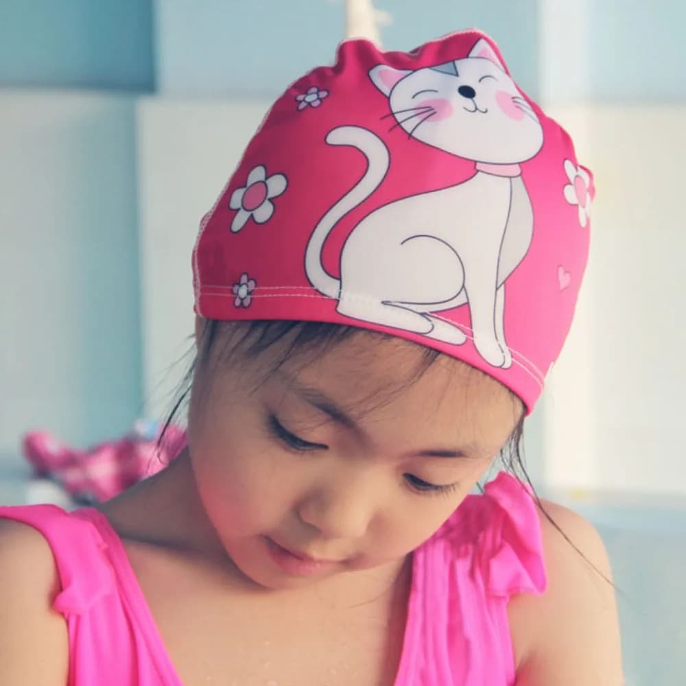 New Nice Swimwear for Children with Animated Cards, Waterproof, Comfortable, with Ear Protection, Calico