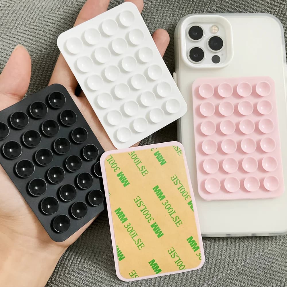 Support for phone case with caramel color silicone suction cup with 3M adhesive support Phone stand with anti-slip suction cup for selfie and video