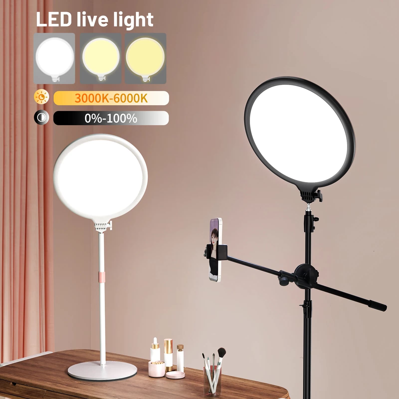 LUXCEO R8 Illuminazione a LED Anello luminoso 3000-6000K Lampada di riempimento per pannello da studio fotografico dimmerabile per riprese in streaming live