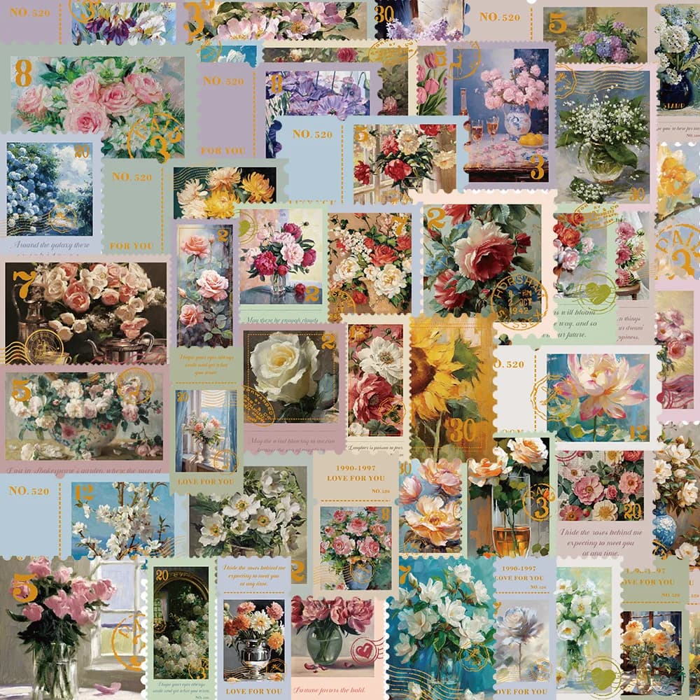 50/100 Pezzi Adesivi Floreali e Spaziali Decorativi per Chitarra, Quaderni, Valigie, Fai-da-Te, Impermeabili