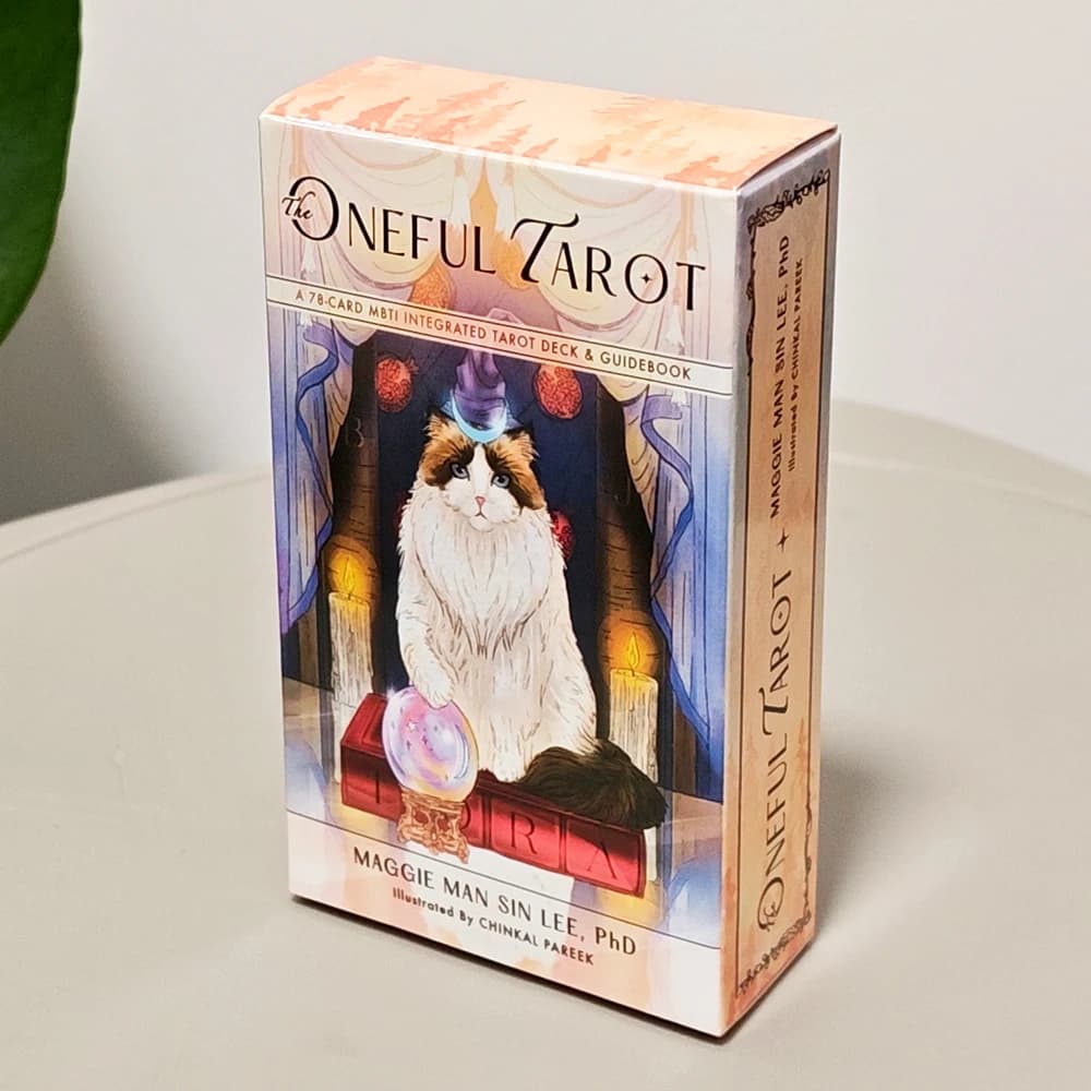 Oneful Mazzo di tarocchi 10,3 * 6 cm 78 carte MBTI Tarocchi integrati per gli amanti dei gatti e dei cani Kawaii Animal Art