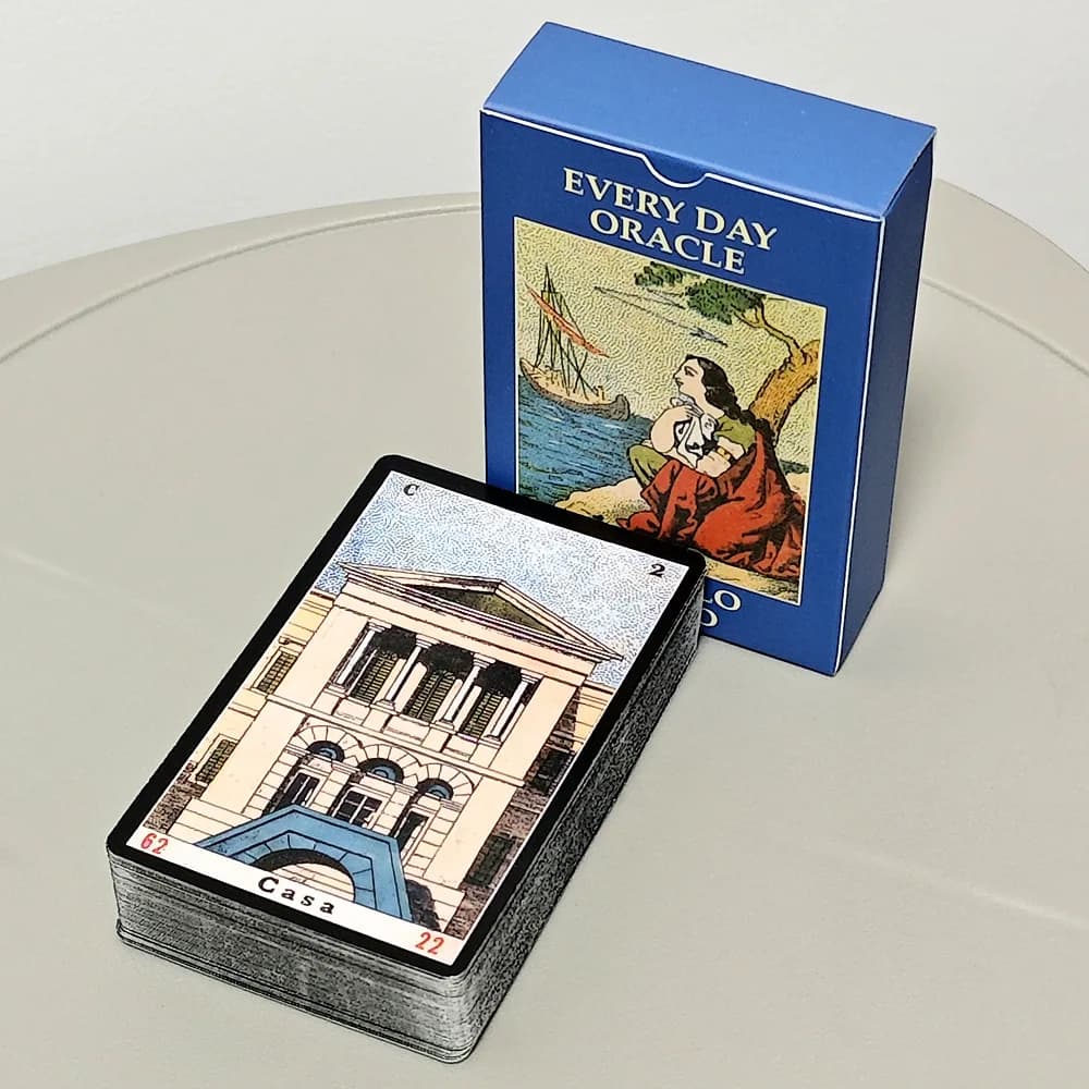 52 pezzi di carte Oracle Sibyl 9 * 6 cm ogni giorno Mazzo Oracle Sibilla Mazzo italiano per giochi di società, regalo di compleanno