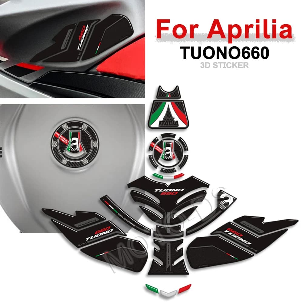 Moto Per Aprilia TUONO660 TUONO 660 Fabbrica Tappo del serbatoio TankPad Gas Olio combustibile Kit Ginocchio Parafango Protezione Adesivi Decalcomanie