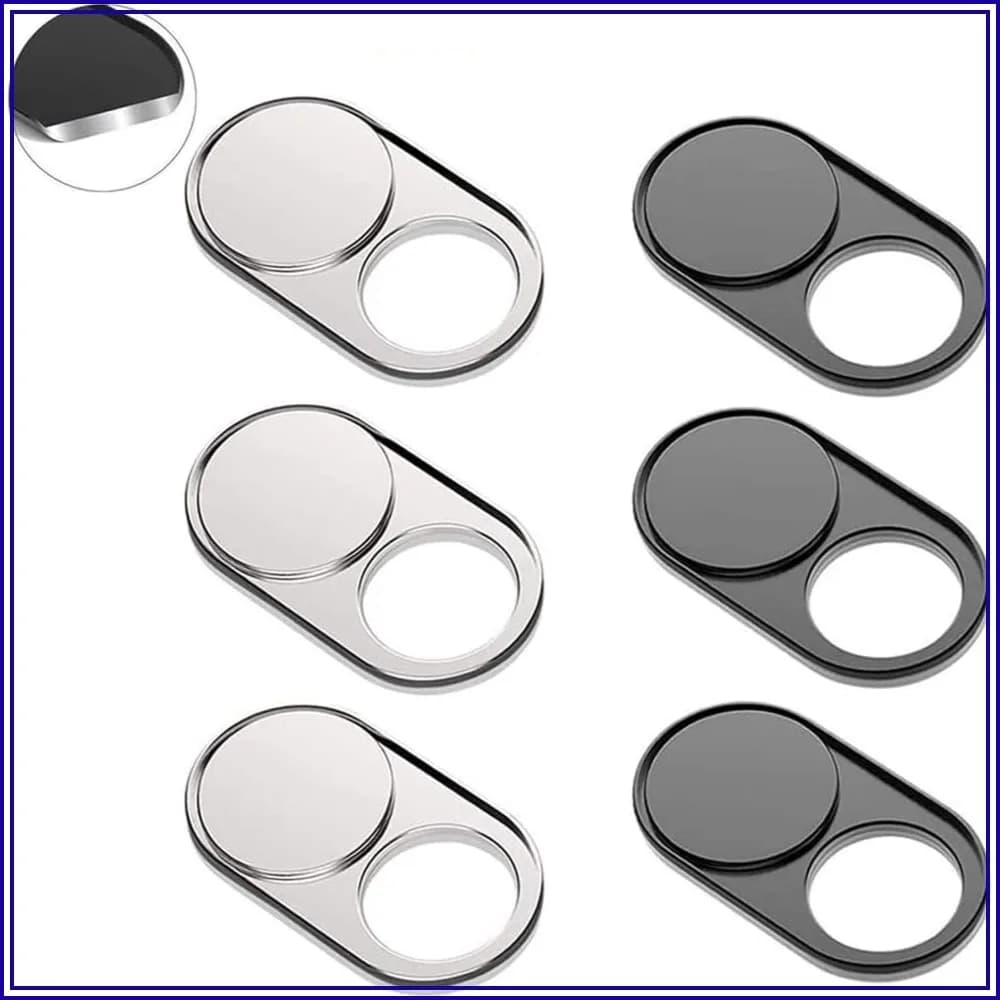 Metal Webcam Cover Slide for Laptops, MacBook, HP, iMac, iPhone - Strong Adhesive, Privacy Protection, 6 Pack