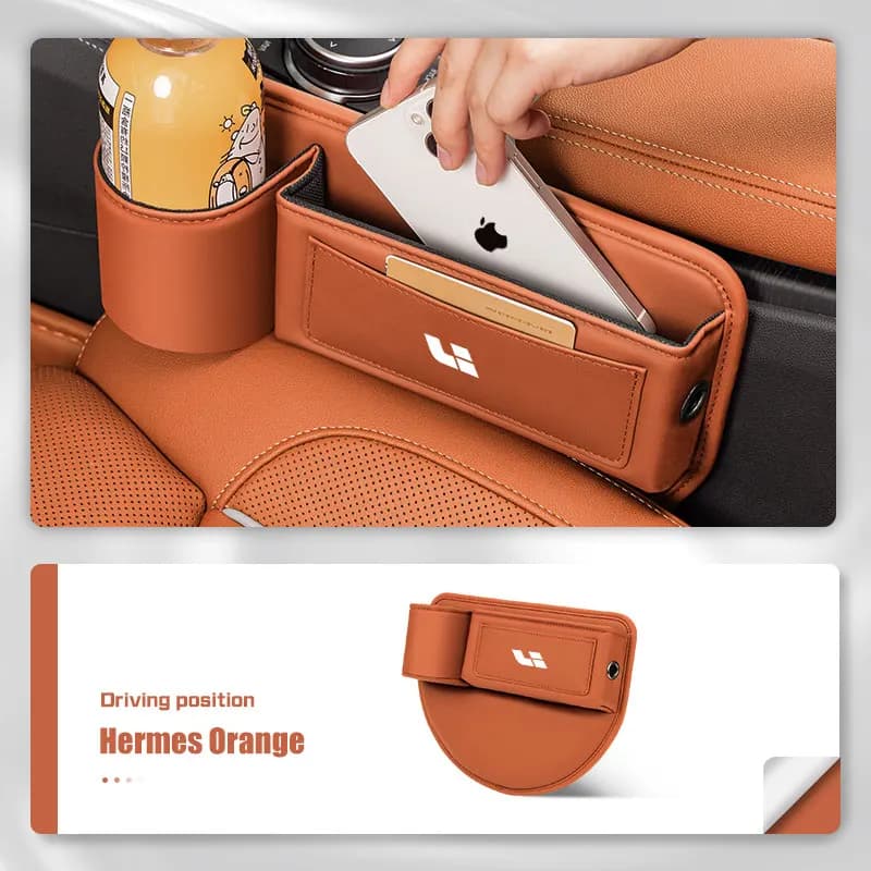 For Leading Ideal Li Auto Lixiang One L7 L8 L9 L6 Car Seat Gap Storage Box with Cup Holder, USB Charging Organizer Accessories