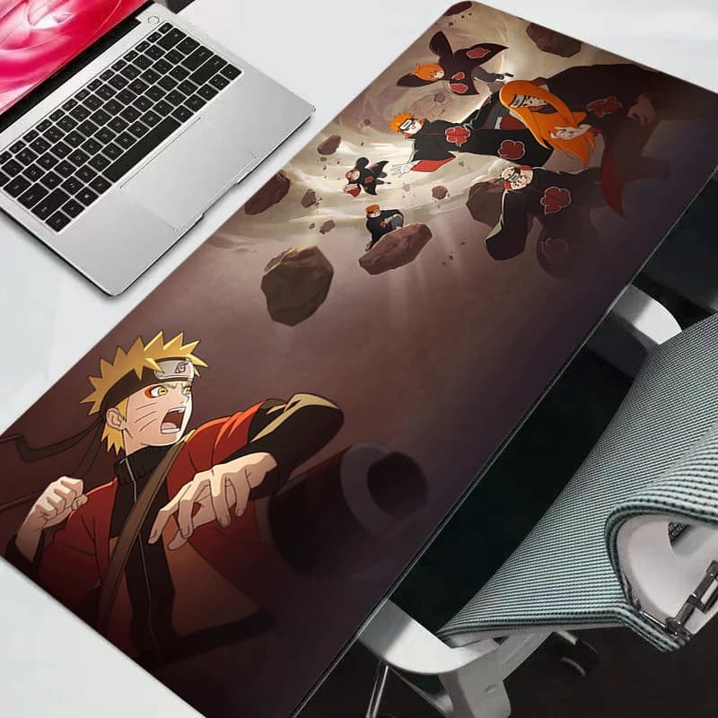 Tappetino per mouse Naruto Tappetino per tastiera in gomma per giocatori di e-sport professionisti, per giochi per PC, tappetino per scrivania, tappetino per mouse 800X300, durevole