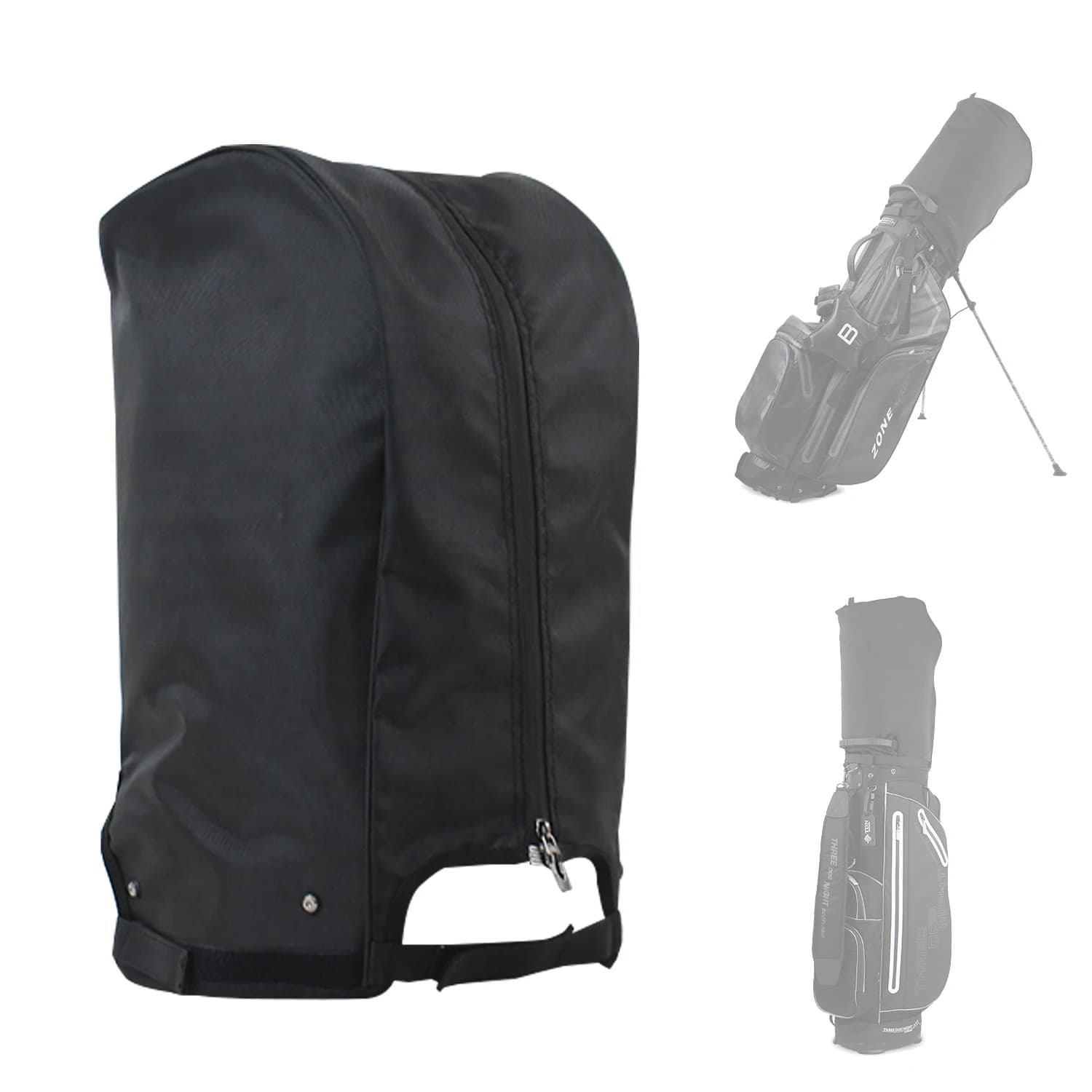 Universal Golf Bag Hood Cover, 1680D Nylon, 4 Adjustable Snaps & Velcro Straps, Fits 8.5-9 Inch Golf Standard Bags & Golf Brace