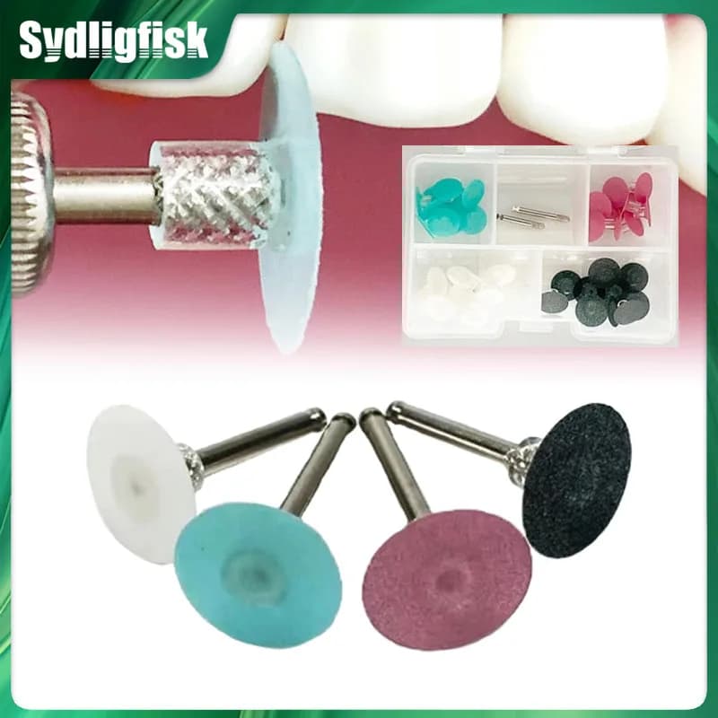 40Pc Dental polishing discs Abrasive disc for composite finish + 2Pc Spindle Dental polishing disc kit Teeth whitening material