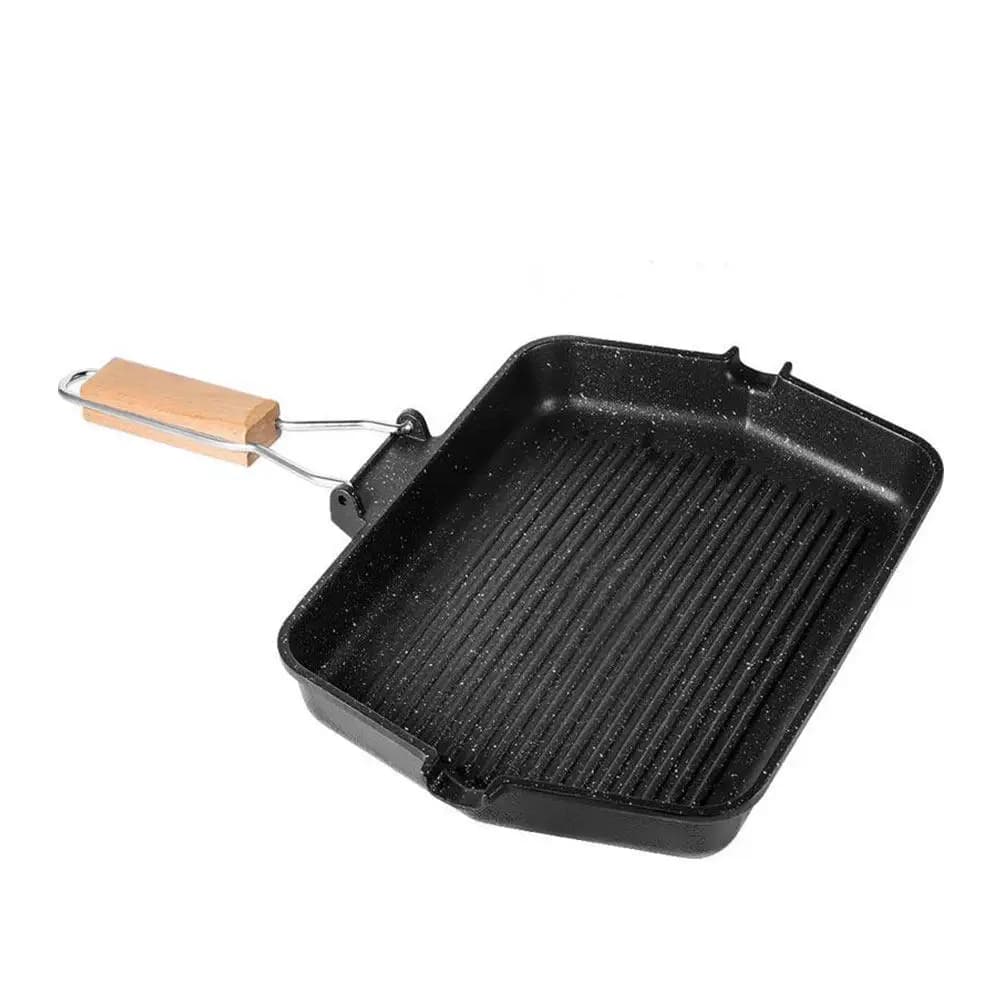 1 Piece Professional Iron Plate Without Smoking for Grilling Steaks, BBQ, Snack, Fish, Toast and Frying - Domestic Use