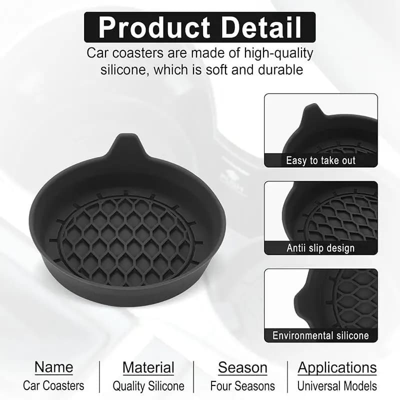 4 pcs silicone car rack, universal anti-slip mat for car interior storage compartment