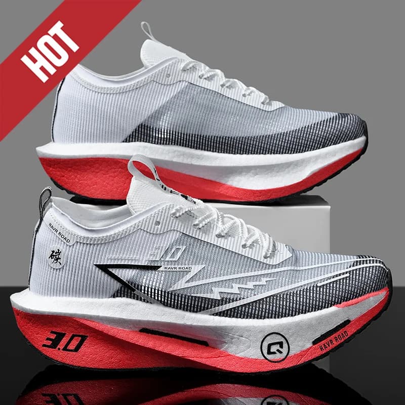 Scarpe da Corsa Uomo Donna con Piastra in Carbonio per Maratona, Traspiranti, Leggere, Comode e Stabili