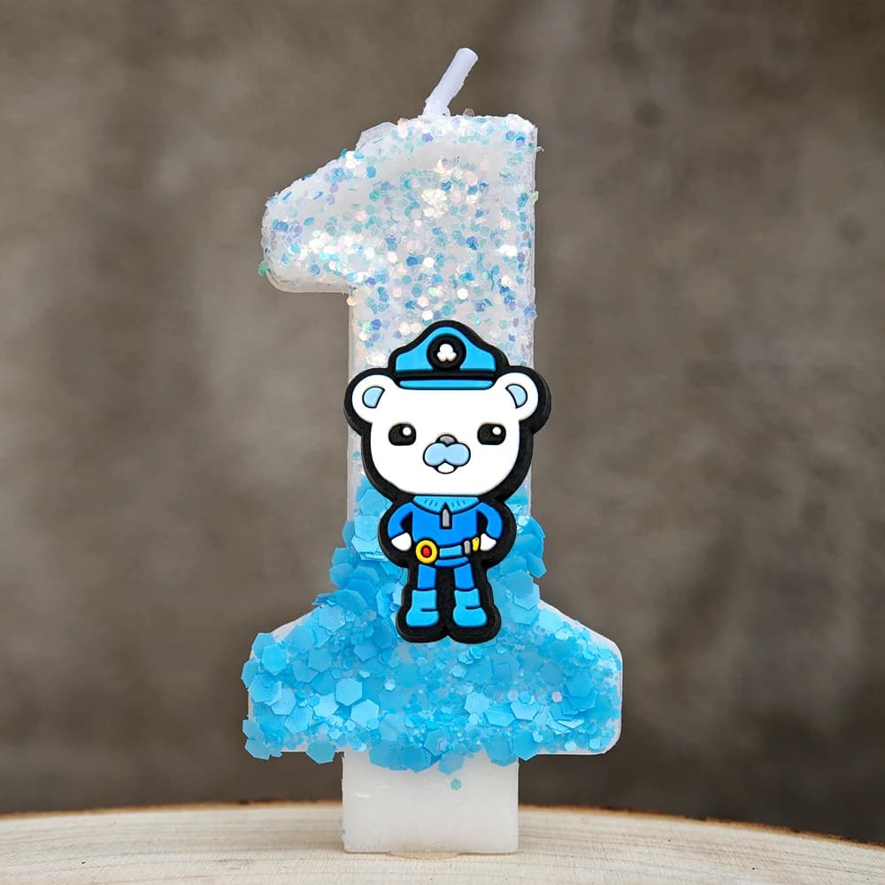 Octonauts Under the Sea Birthday Candle Collection Number Letter Figurine for Toddler Cake Decor