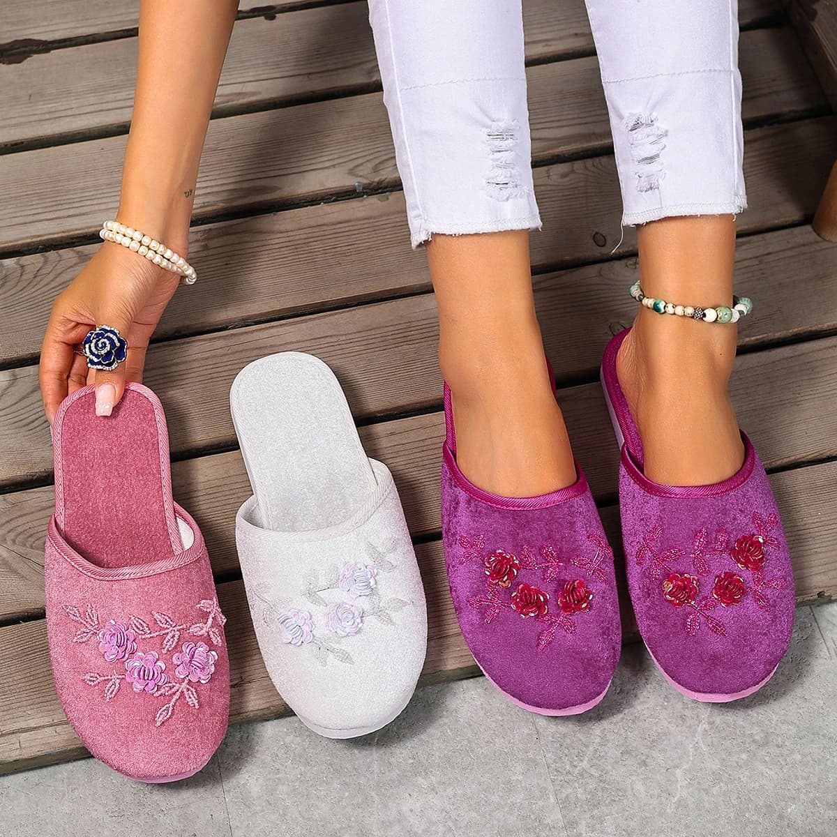 Summer Women Round Toe Slippers Retro Home Flat Heel Slippers Casual Covered Toe Sandals Fashion Designer Shoes Slides Women