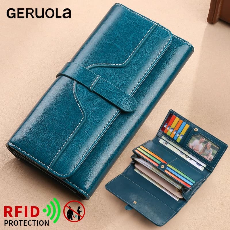Spazzola antifurto RFID nuova tre pieghe multi piega portafoglio in vera pelle di vacchetta borsa per carte magnetica antimanomissione multifunzionale sho