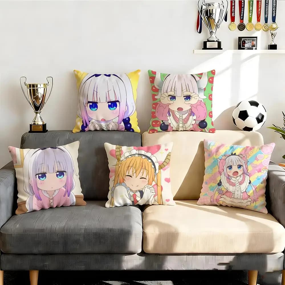 Miss Kobayashi's Dragon Maid Pillow Cover Set 4 pieces 50x50 45x45 40x40 Decorative cabinet for sofa Home Decorations