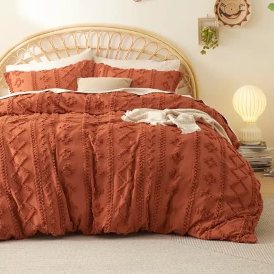 Boho Duvet Cover King Size, Soft and Comfortable Elegant Design Boho Bedding for Decoration, Machine Washable Comforter Cover f