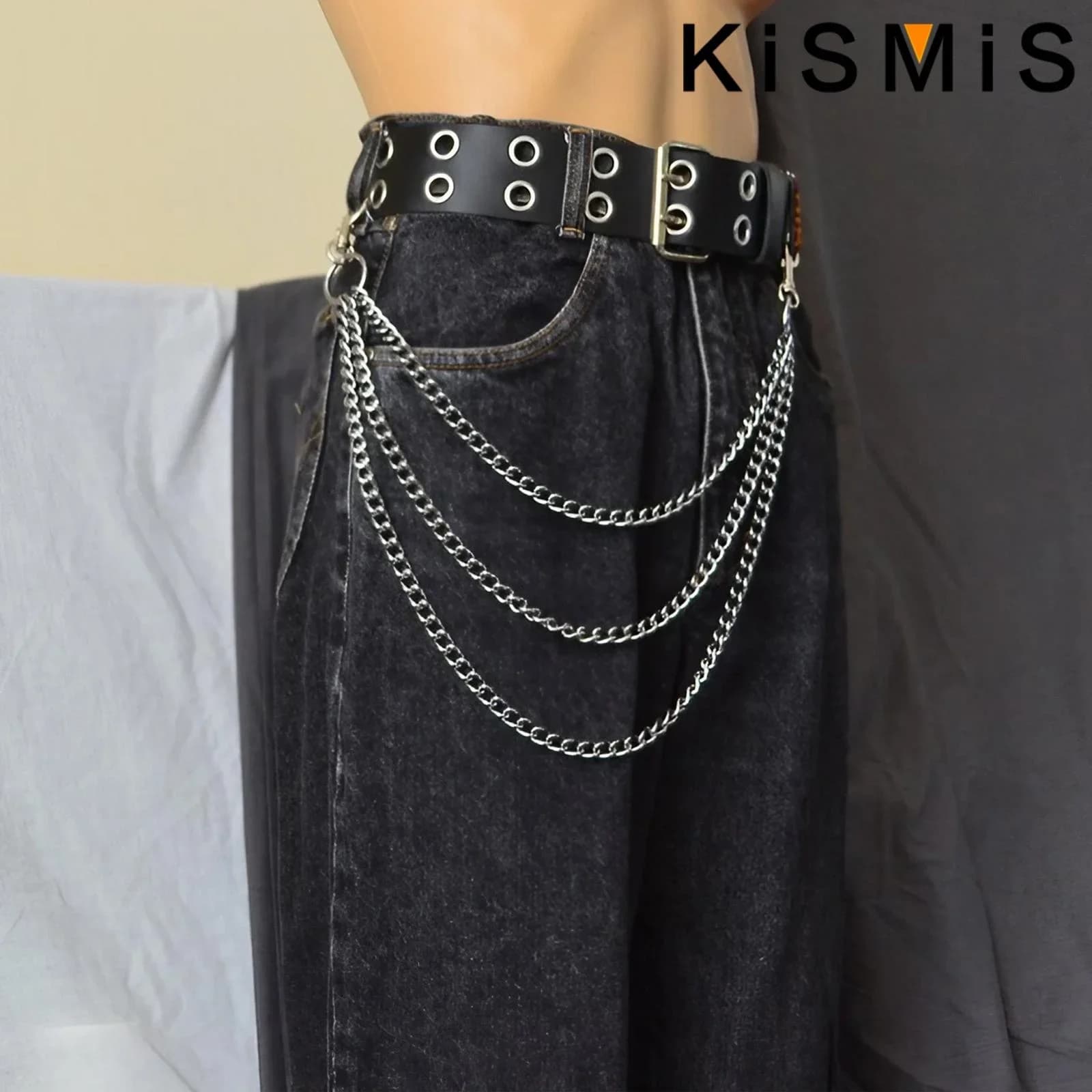 1PC stile punk multistrato portachiavi pantaloni catena per uomo gioielli hip hop catene per cinture accessori alla moda