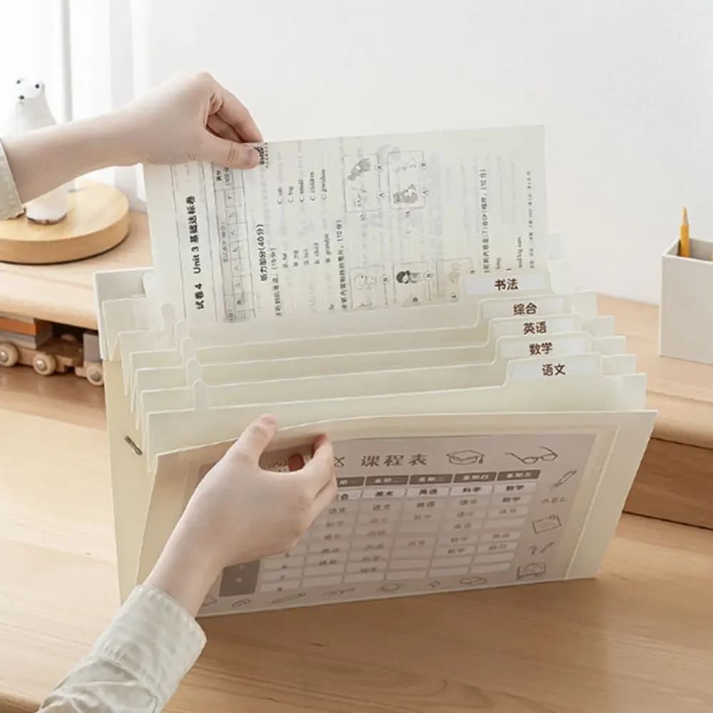 Organizzatori di file portatili da appendere alla parete A4 con manico Cartella di file espandibile Custodia per documenti espandibile multistrato resistente all'usura