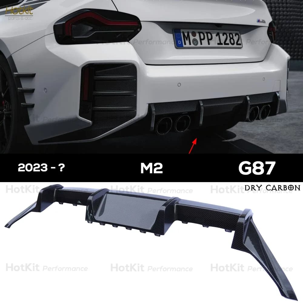 M2 G87 Deffuser Prepreg Carbon Fiber Fiber Autoclave Bumper Posterior Spoiler Lower for BMW 2023+ M2 Coupe MPerfm Style Clip-on