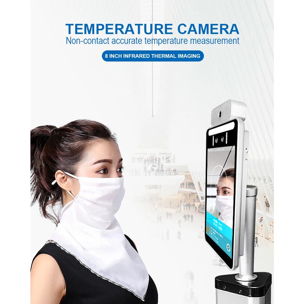 8" Face Recognition Access Control Temperature Measurement Mask Detection WiFi Android 30k Faces 1M Records Liveness Terminal