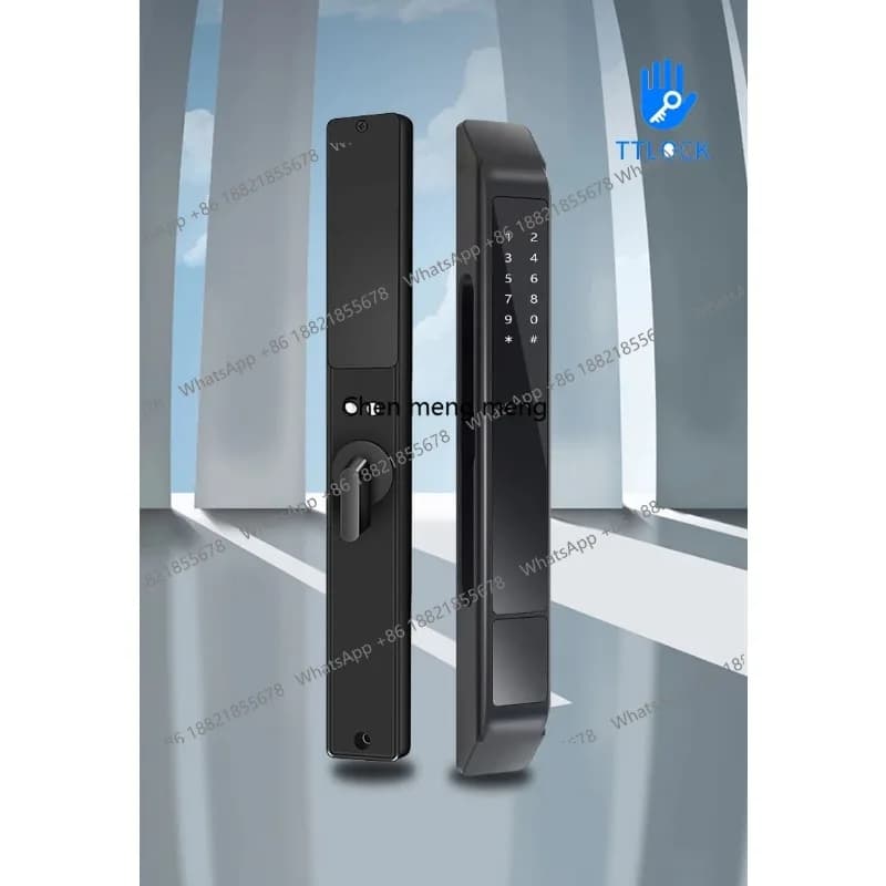 Serratura Automatica Intelligente Impermeabile con Impronta Digitale e Password per Porte Scorrevoli Esterne in Lega di Alluminio