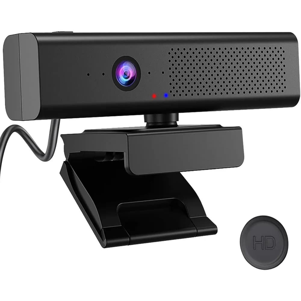 1080P HD 3-in-1 Webcam: High-Quality Desktop Camera with 4-Mic Audio, USB Web Cam for Laptop, Mute, Streaming, Meetings