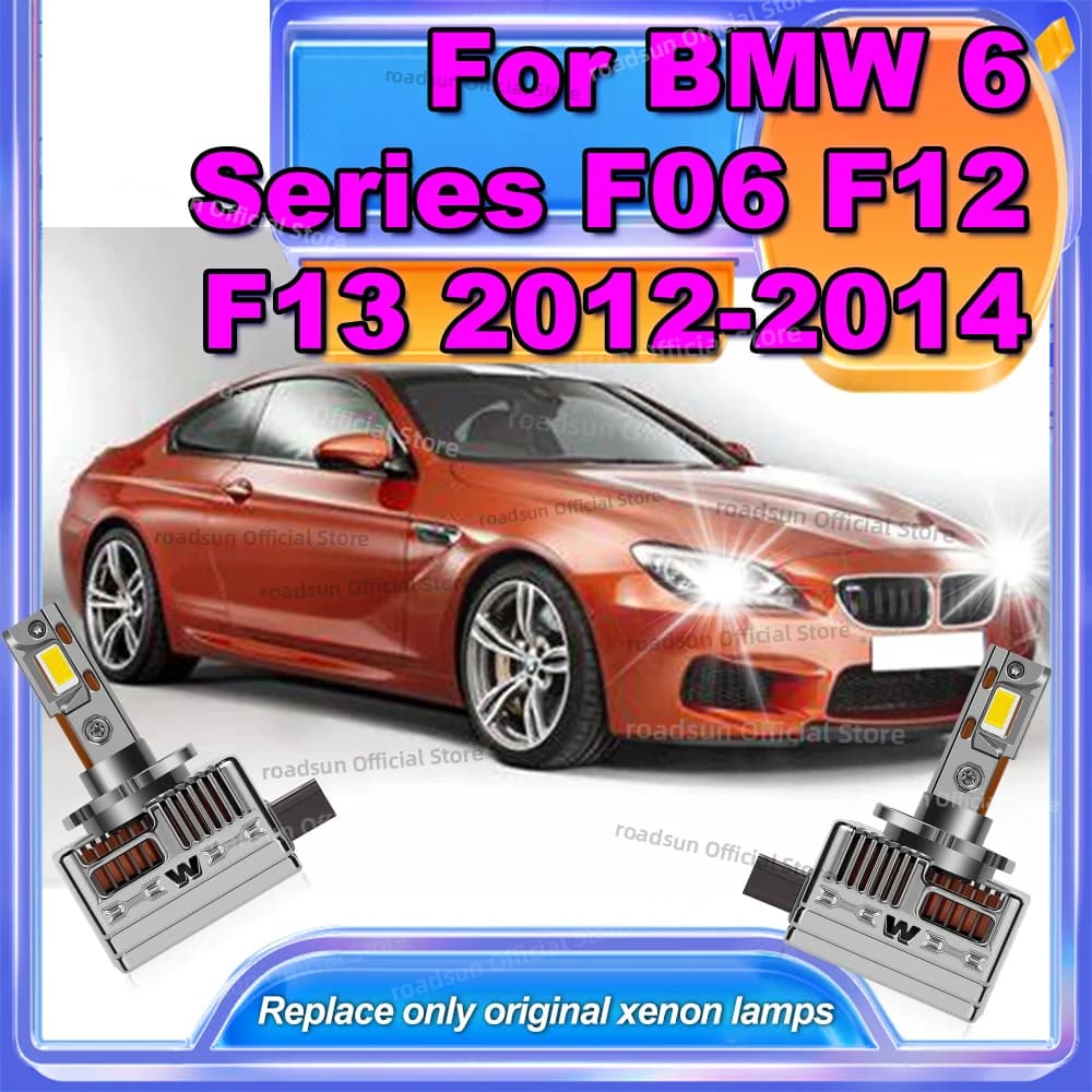 2PCS Lampadine per fari a LED CANBUS 50000LM Lampada per auto 6000K Plug & Play per BMW Serie 6 F06 F12 F13 2012 2013 2014