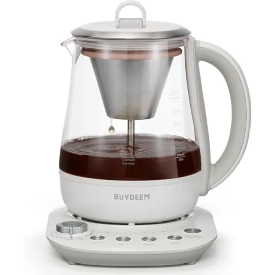 Bollitore Elettrico K156 per Caffè e Tè, 6 Livelli di Concentrazione, 4 Impostazioni di Temperatura, Protezione contro l'Ebollizione a Secco, Mantenimento Automatico del Calore per 2 Ore