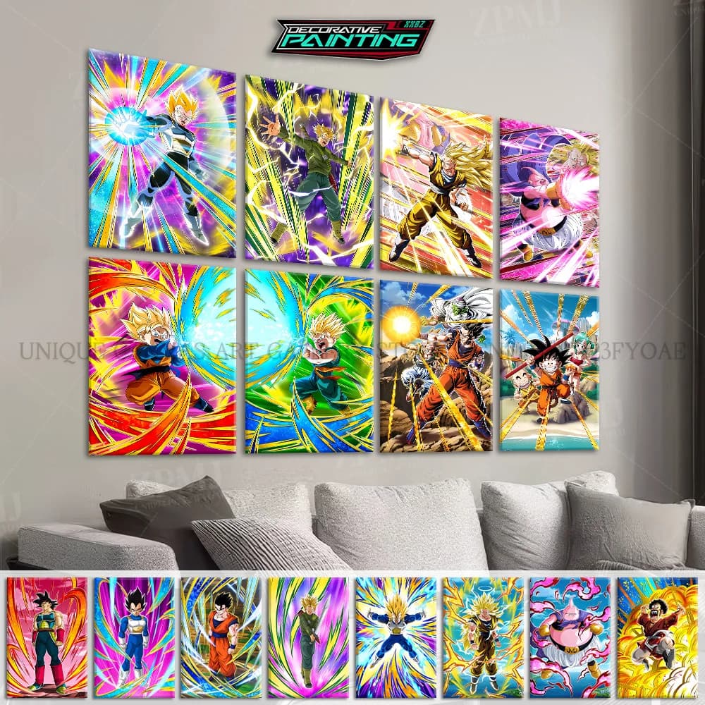 Dragon Ball Artworks on canvas Home Decorations SSJ Vegeta Anime Print HD Poster Images for Living Room Without Wall Frame