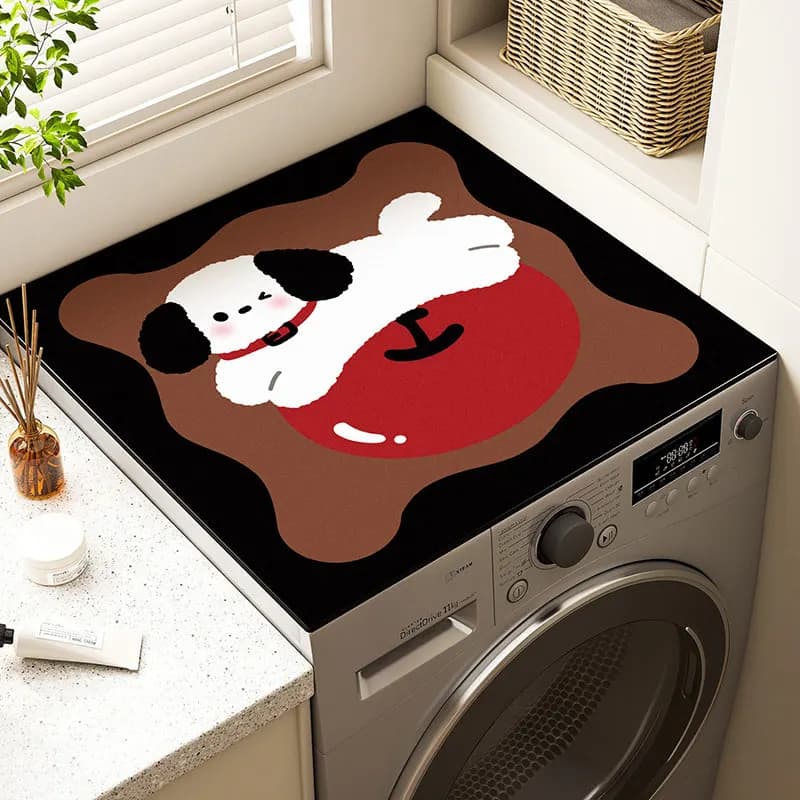 VIKAMA Korean Style Cute Home Bathroom Countertop Mat Waterproof And Anti-Slip Drum Washing Machine Dust Pad For Home Decoration