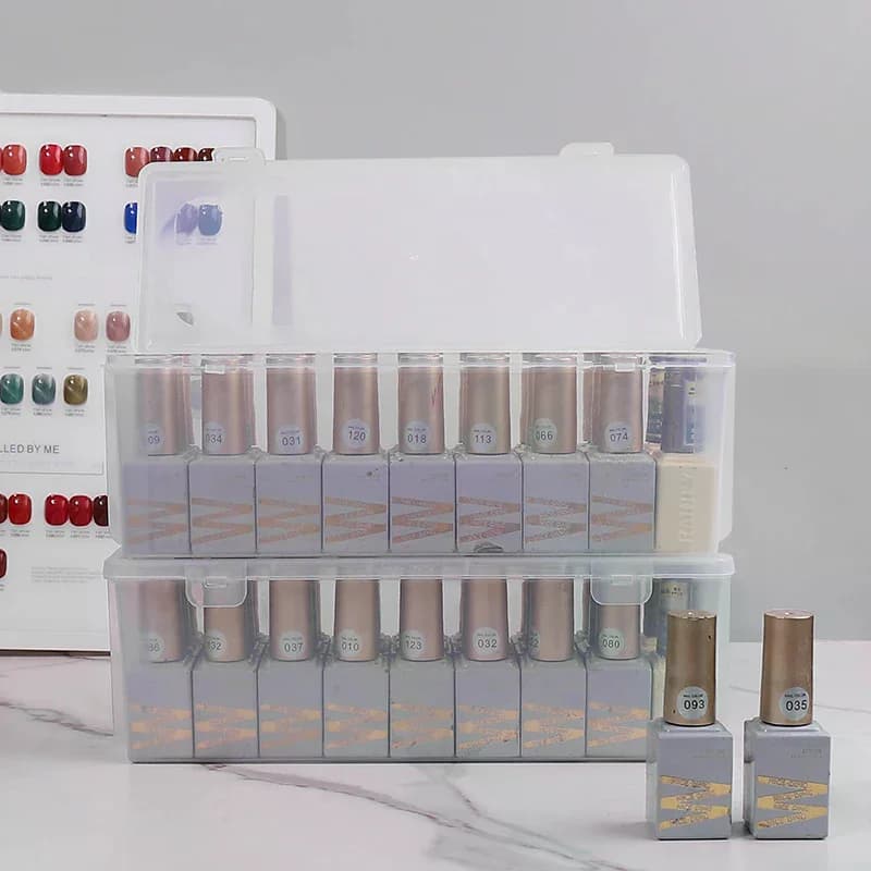 1 Piece Transparent Rectangular Box for Nail Art, Organizing Container for Strass, Brushes, Buffers and Nail Files