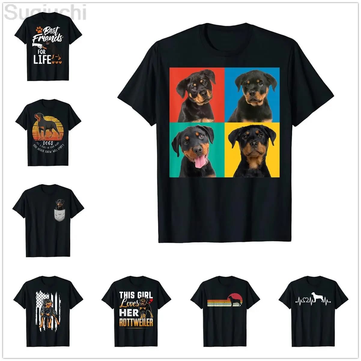T-shirt divertente per amanti dei cani Rottweiler, regalo per proprietari di cani, 100% cotone, uomo donna unisex, magliette hip hop per regalo, taglia XS-5XL